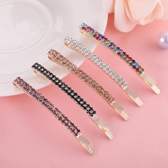 18 Pieces Rhinestone Bobby Pins Crystal Hair Clips Hair Pin Sparkling Hair Barettes Sytling Decorative Accessories for Women and Girls