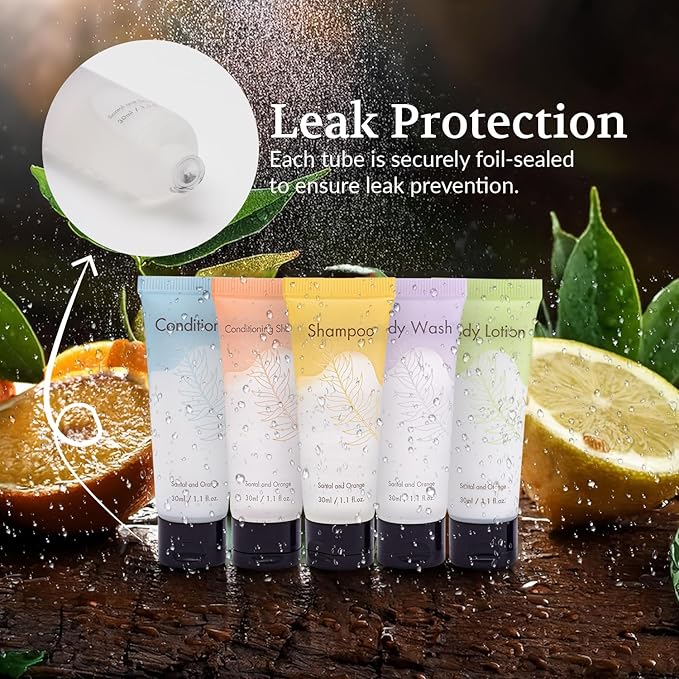 2 in 1 Shampoo and Conditioner Bulk Double Sealed Individually Wrapped Travel Size Shampoo & Conditioner 2in1 Set Hotel Supplies and Toiletries for Guest