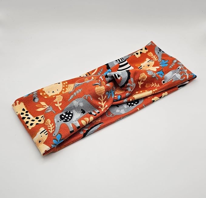 Soft Stretchy Headband, 3-in-1 Versatile Twist Style, One-Piece (Rusty Safari, Adult)