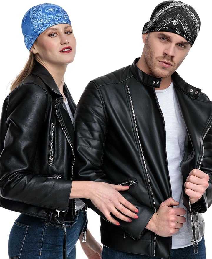 SATINIOR 6 Pcs Cooling Skull Cap Helmet Liner Sweat Wicking Cap Hard Hat Liner Bandana for Men Women Sports Cycling Running