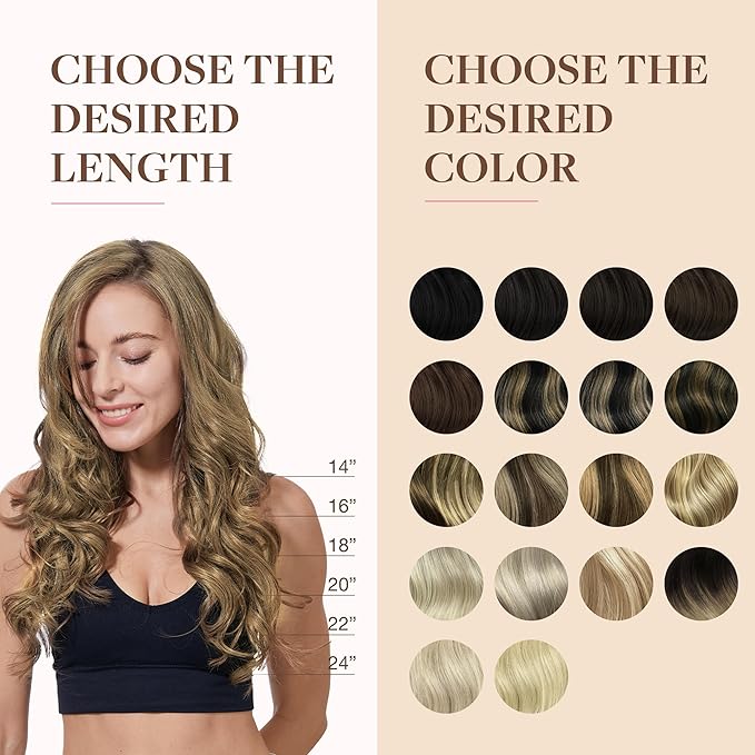 GOO GOO Clip in Hair Extensions Real Human Hair, Remy Human Hair Extensions Clip ins for Women, Natural Human Hair, 22inch 150g 7Pcs, 7 Bronde