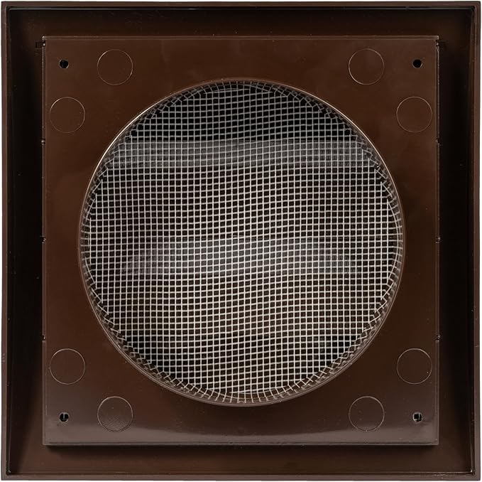 Repa Market 5 Inch Brown Dryer Vent Hood/Duct Cover for Walls or Ducting/ABS Plastic Grille with Flaps & Insect Screen/Exhaust and Dryer Vent Covers for Indoor & Outdoor Use