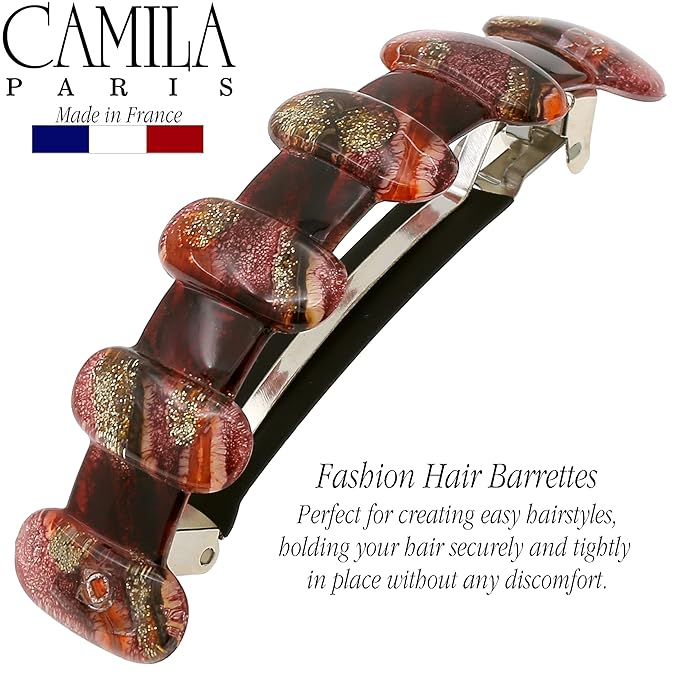 Camila Paris CP3304 French Hair Barrette Clip for Girls for Thick Curly Wavy Long Hair, Strong Hold Grip Hair Clips for Women, Automatic, No Slip Durable Styling Girls Hair Accessories, Made in France