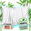 Pillow Cases - 100% Viscose Derived from Bamboo - Cooling Pillowcase - King Size, White, Set of 2 Zippered - for Hot Sleepers - Soft Pillow Covers - by Vegan Silk