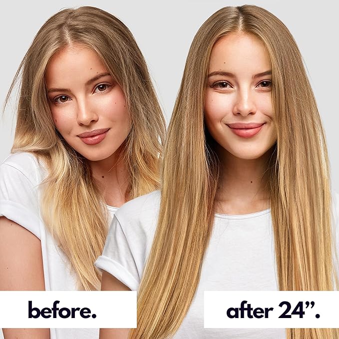 Irresistible Me Real Human Hair Extensions Clip Ins – 100% Human Hair Clip In Extensions for Length & Volume – Invisible Extension – Heat Resistant & Dyeable – Blonde Balayage, 24 Inches