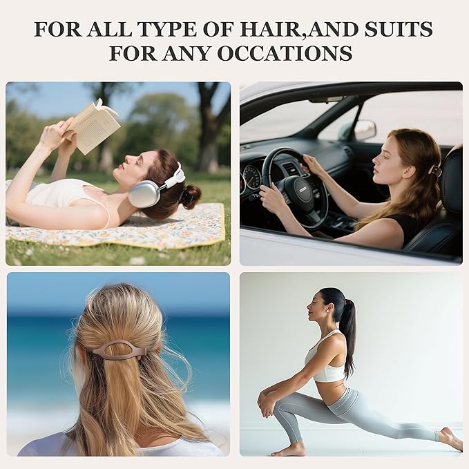 8 PCS Flat Hair Clips for Women French Matte Flat Claw Clips for Thick & Thin Hair No-Slip Hair Barrettes, Strong Hold Styling Accessories