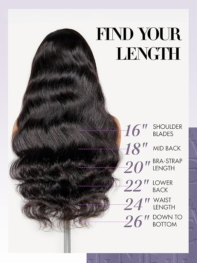 LUVME Hair Extensions Real Human Hair, Natural Black 135g 7pcs 20 Inch, Seamless Clip in Hair Extensions Human Hair Clip ins Body Wavy Hair