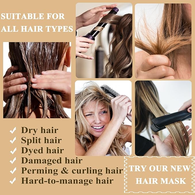 Deep Conditioning Hair Mask - Keratin Mask with Argan Oil - Giant 500ML Size Jojoba Oil Natural Hydrating Repair Hair for Damaged Frizzy Dry Hair Treatment - Fits All Hair Types (17 oz), Argan Oil