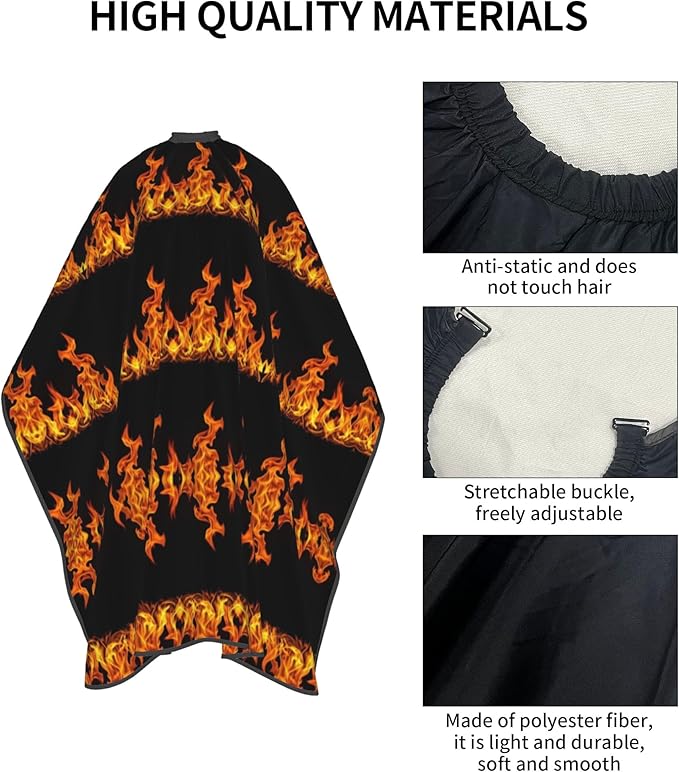 Salon Cape Fire Hair Cutting Cloak, Extra Long Professional Hair Cutting Apron for Hair Cutting, Haircut Tools