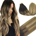 GOO GOO Tape in Hair Extensions Human Hair, 2/6/18 Balayage Brown to Dirty Blonde, 22inch 50g 20pcs, Thick Ends Straight Seamless, Invisible
