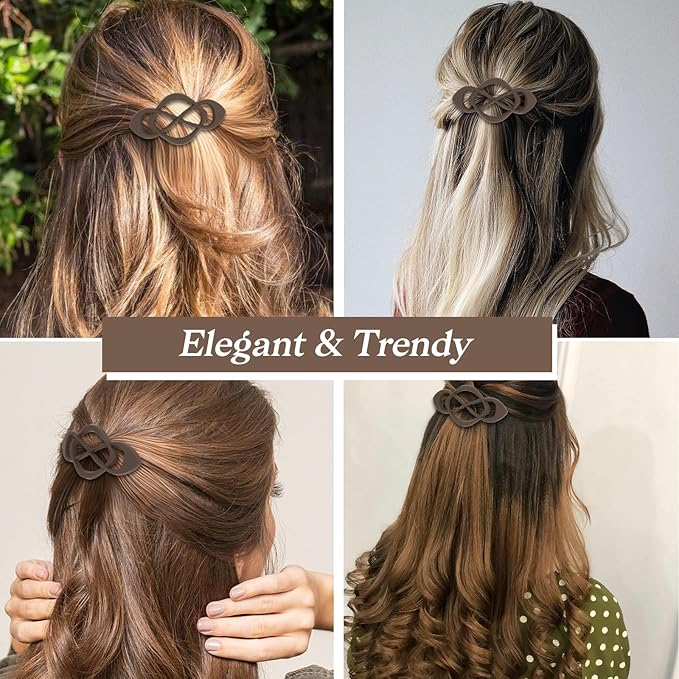 Hair Barrettes for Women 4packs Brown Hair Clips French Barrette Vintage HairClips f Stylish Accessories for Women Girls