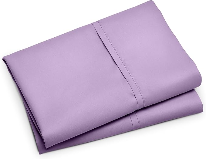 Bare Home Microfiber Pillow Cases - Standard/Queen Size Set of 2 - Cooling Pillowcases - Double Brushed - Lavender Pillowcases 2 Pack - Easy Care (Standard Pillowcase Set of 2, Lavender)