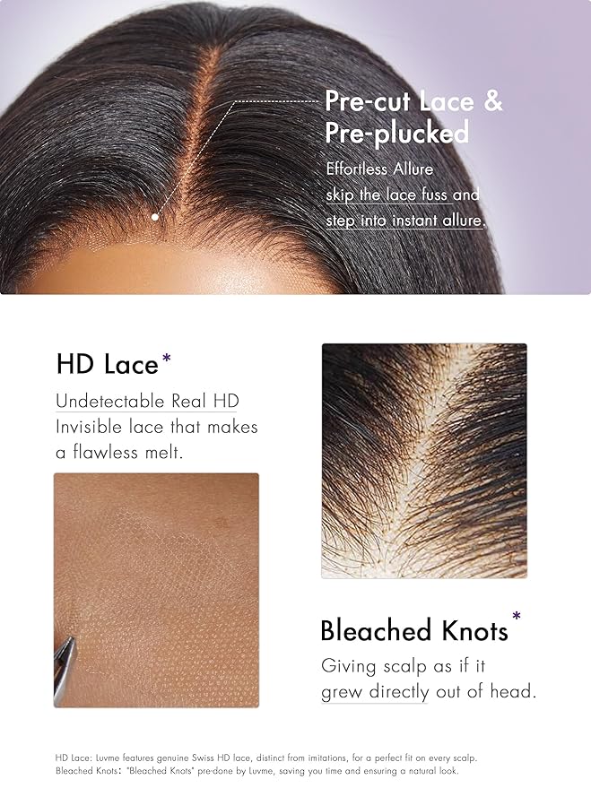 LUVME HAIR 12" Light Yaki Glueless Bob Wigs Human Hair Pre Plucked, 5x5 HD Lace Closure Wigs Human Hair 180 Density, Ready to Go Wig with Bleached Knots & Pre Cut Lace