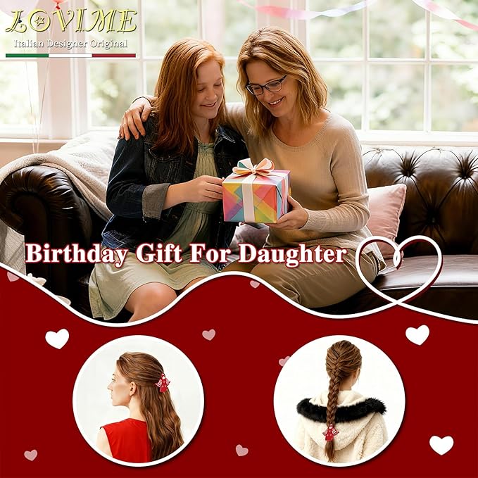 Inspirational Birthday Gifts for Women Girls "Worry Angle" Premium Acetate French Hair Barrette Clip, Cute Birthday Cheer Gifts, Selfcare Christmas Wishing Well Anxiety Relief Gifts With Gift Box