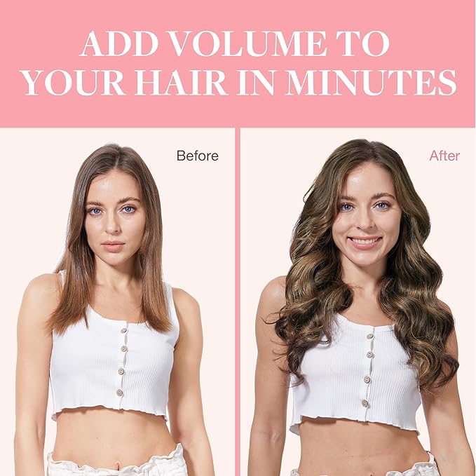GOO GOO Clip in Hair Extensions Real Human Hair, Remy Human Hair Extensions Clip ins for Women, Natural Human Hair, 18inch 120g 7Pcs, 4D/14/5B Brunette Balayage