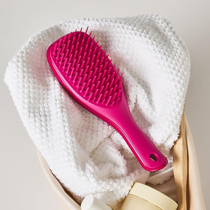 Tangle Teezer Ultimate Detangler Hairbrush, Eliminates Knots & Reduces Breakage, Mini Hair Brush for Travel, Small Hands & All Hair Types, Electric Raspberry