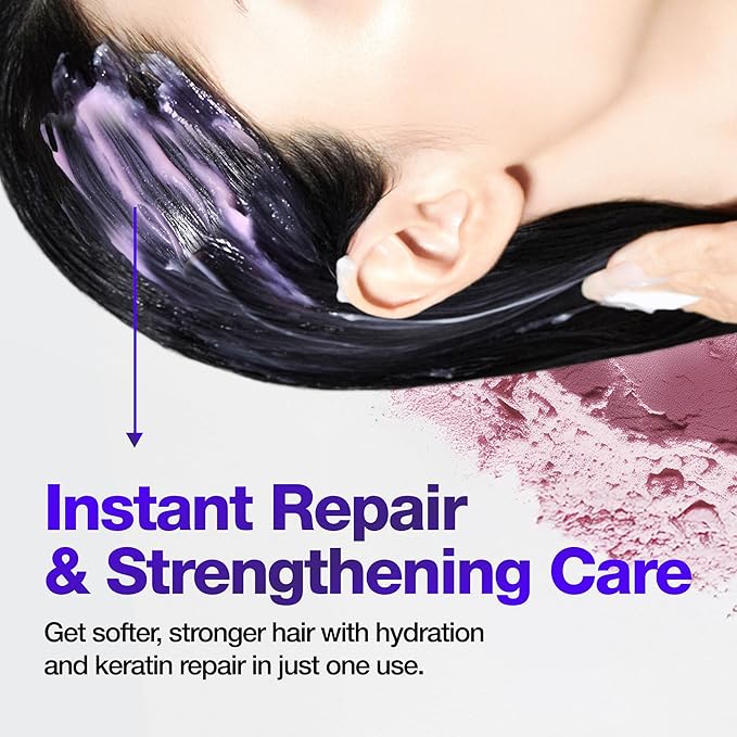 FROMLABS Hair Repair Duo – Protein Capsule Hair Repair Treatment (6.76 fl oz) + Intensive Keratin Booster Powder (8 Pack) | 3‑Minute At‑Home Keratin Mask, Deep Repair for Damaged, Color‑Treated Hair