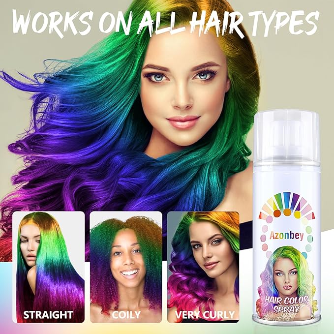 Halloween Hair Spray,Temporary Hair Color Spray for Women Kids Men,Washable Hairspray,Colored Hair Spray,Color Hairspray for Halloween,Party,Cosplay,Christmas Day (#Red)