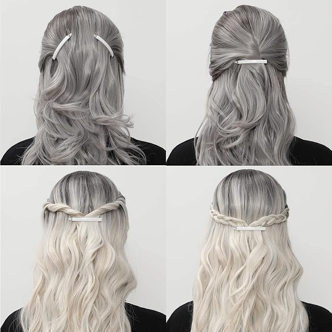12pcs Hair Barrettes Set for Women and Girls, Hair Clips for Thick Thin Fine Hair, Non-metal Hair Accessories, Non-Slip Grip Handmade Snap Hairpin, BPA Free