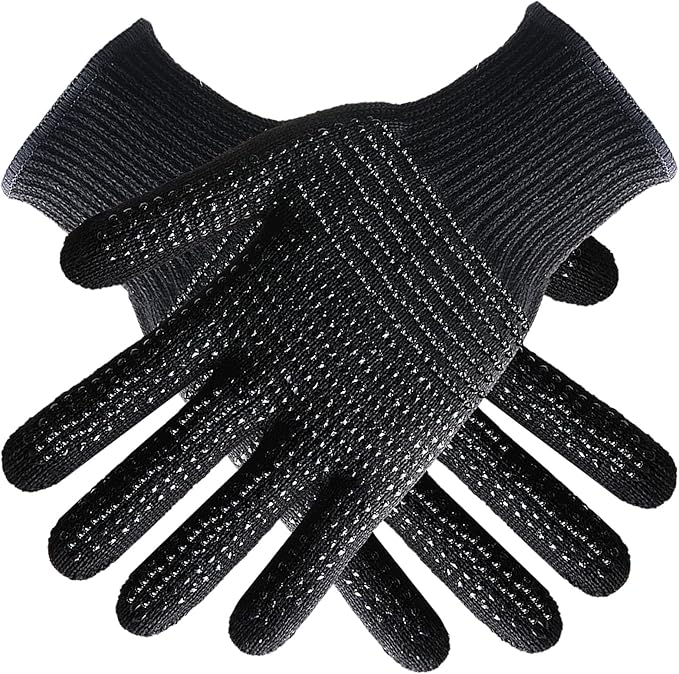 Heat Gloves for Hair Styling,2Pcs Heat Resistant Gloves with Silicone Bumps