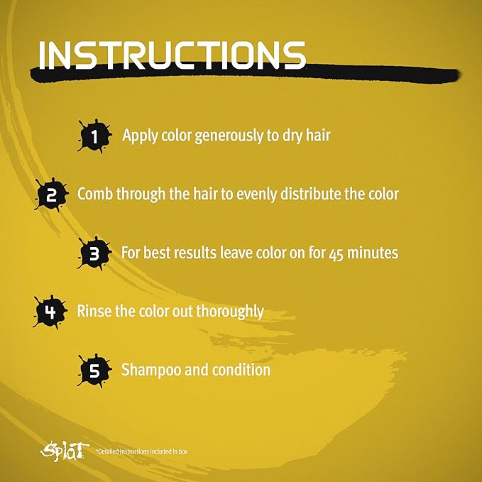 SPLAT – Lemon Drop, Semi-Permanent Hair Color (Yellow) Complete Kit with Bleach & Gloves