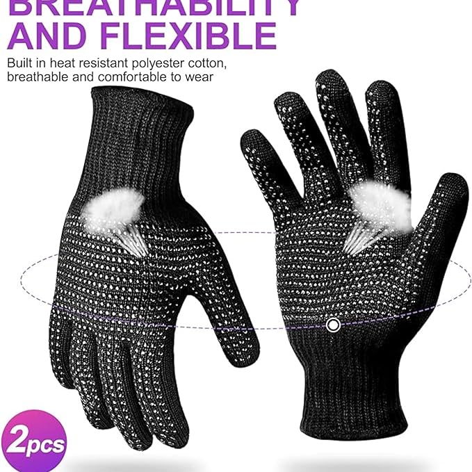 Heat‑Resistant Gloves–Silicone‑Grip Protection for Hair Styling, Curling & Flat Iron, Heat Press, Sublimation–Universal Fit