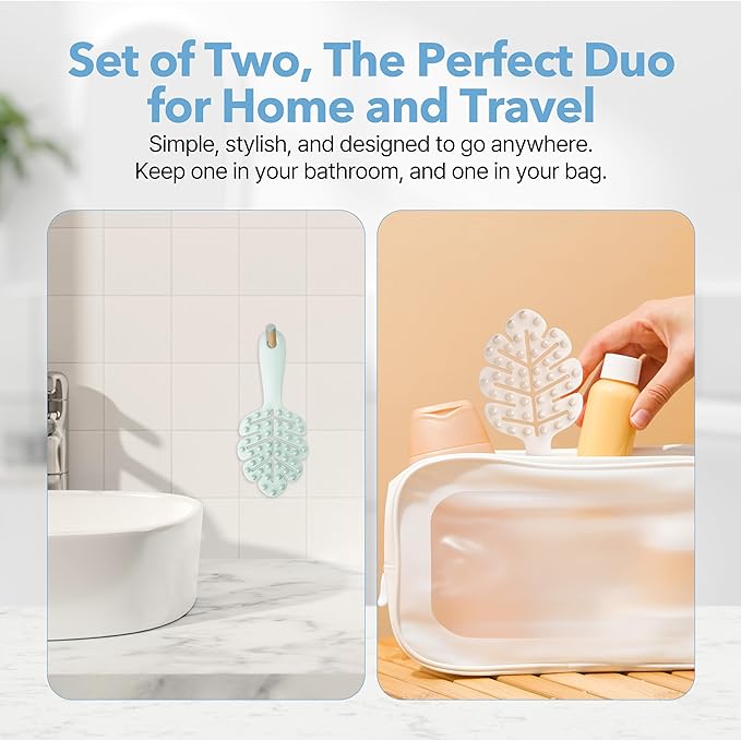Sylune Scalp Massager Brush 2-Pack – Leaf-Grip Shampoo Scrubber for Deep Clean & Hair Care, Gentle for All Hair Types