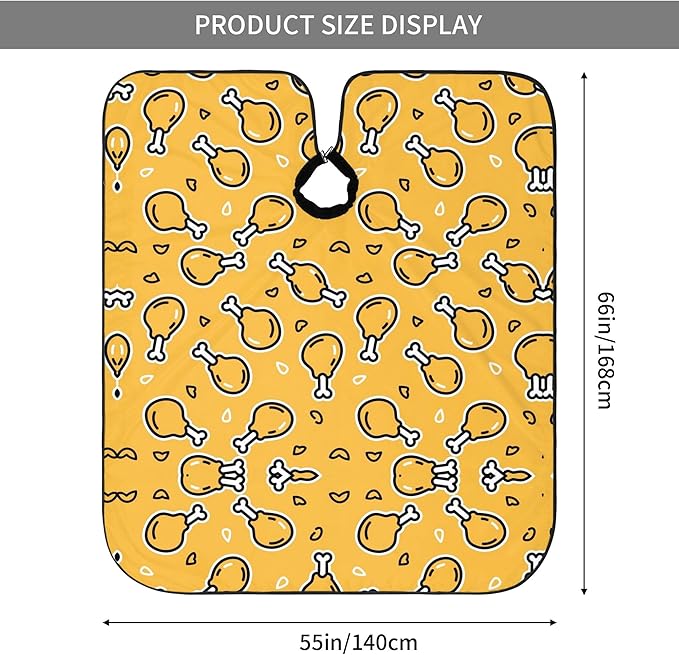 Hair Cut Cape Crispy Fried Chicken Hair Cutting Gown, Lightweight Hairdresser Apron for Hair Cutting, Haircut Tools