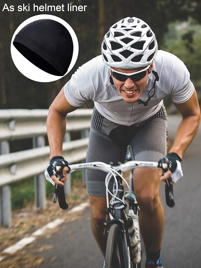 SATINIOR 6 Pcs Cooling Skull Cap Helmet Liner Sweat Wicking Cap Hard Hat Liner Bandana for Men Women Sports Cycling Running