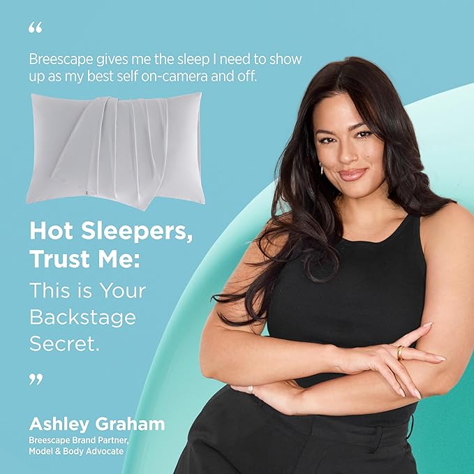Breescape Cooling Pillow Cases Standard/Queen Size - BlendTek™ Dry & Cool Technology for Hot Sleepers and Night Sweats, 2 Pack Ultra Soft Pillowcases for Hair & Skin Care, 20" x 30", Twilight Blue