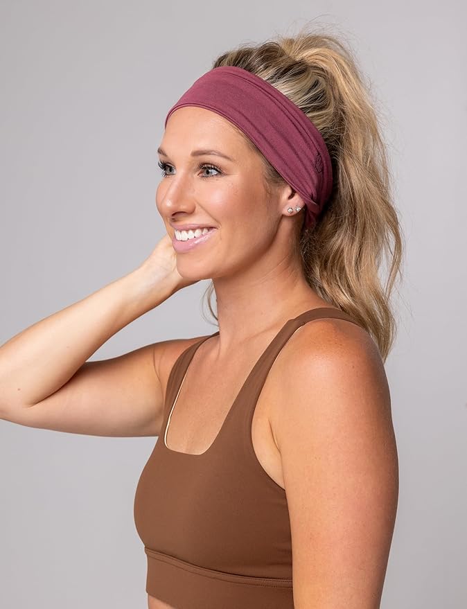Maven Thread 4" Wide Workout Headbands for Women (2 Pack) – Non-Slip Sweatbands for Gym, Running & Yoga