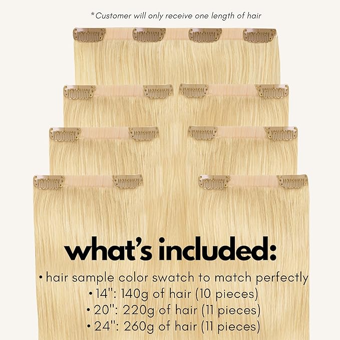 Irresistible Me Real Human Hair Extensions Clip Ins – 100% Human Hair Clip In Extensions for Length & Volume – Invisible Extension – Heat Resistant & Dyeable – Light Blonde, 20 Inches