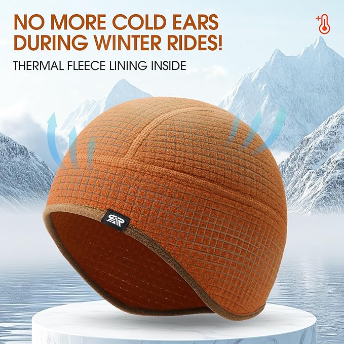 Skull Cap Helmet Liner, Winter Thermal Cycling Cap for Men & Women, Lightweight Cycling Hat for Biking Running Outdoor Work