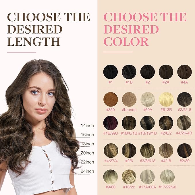 GOO GOO Tape in Hair Extensions Human Hair, 1B/6/1B Balayage Natural Black to Chestnut Brown, 24inch 50g 20pcs, Skin Weft Seamless Invisible, Silky Straight with Thick Ends, Remy Human Hair