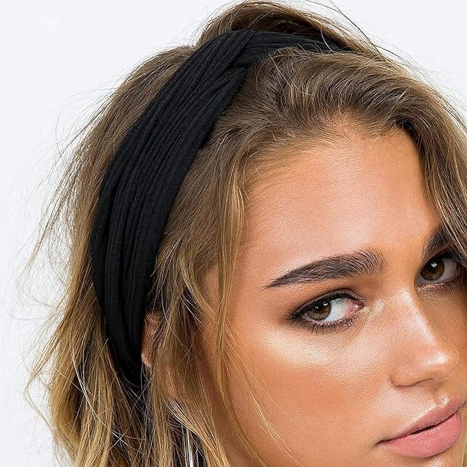 Elastic Knotted Headbands for Women Cloth Head Hair Bands for Women's Hair Non Slip Boho Wrap Twisted Hair Accessories