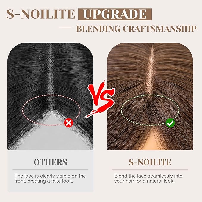 S-noilite Hair Toppers for Women Real Human Hair 3D 360° Cover Clip in 100% Real Human Hair Toppers 3″*4″ Clip in Silk Base 12 inch Dark Brown