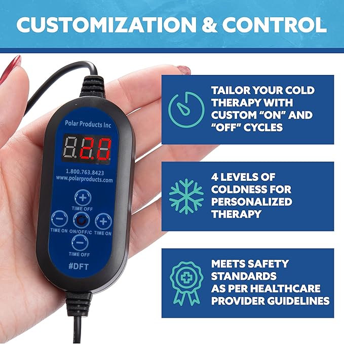 Polar Active Ice 3.0 Cold Therapy Ice Machine System with Programmable Timer, Foot Therapy Compression Pad, Lightweight 9 Quart Cooler, Quiet Pump, Strong Cryotherapy Pain Relief Treatment