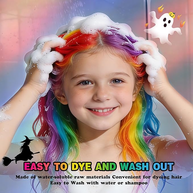 Red Temporary Hair Color Spray for Kids, Silver Instant Colored Hair Dye Alternative for Boys Girls Teens Men Women, Quick Styling for Party Christmas Halloween, Disposable Washable, 150ml
