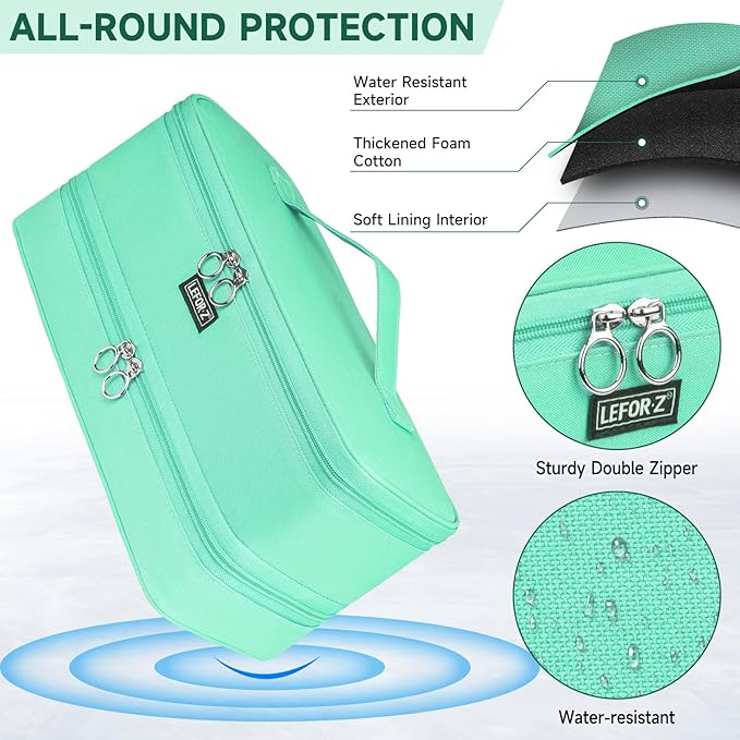 Travel Carrying Case Compatible with Shark Flexstyle/FlexFusion/Hair Dryer,Double-Layer Hair Hot Tools Storage Bag Fits for Dyson Airwrap Styler/Supersonic Hair Dryer and Attachments,Mint Green