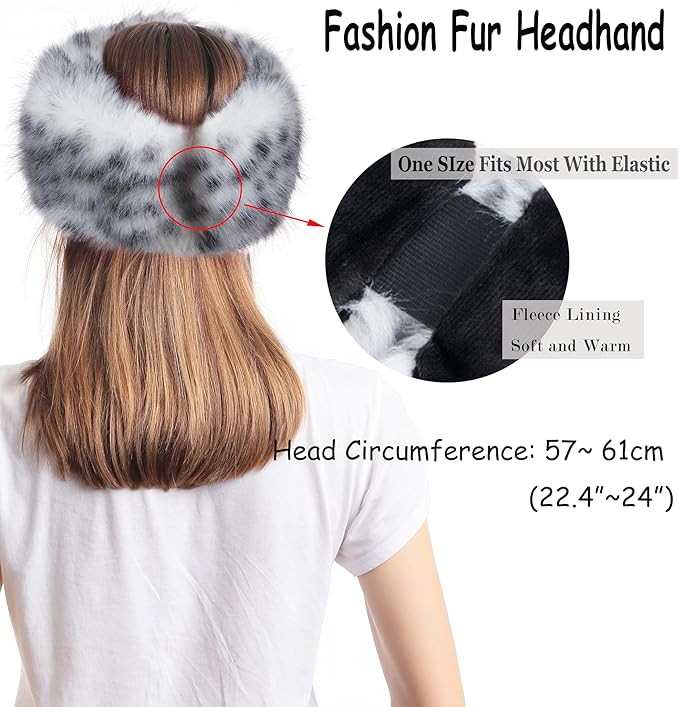 sy soul young Faux Fur Headband with Elastic for Women's Winter Earwarmer Earmuff
