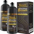 Chestnut Hair Dye Shampoo 3 IN 1 - Hair Color Shampoo Grey Coverage in Minutes Ammonia Free Instant Coloring Gift for Mom Dad (Chestnut Pack 2)