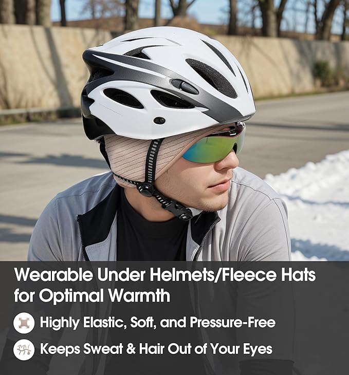 SUNMECI Lightweight Soft Fleece Headband - Breathable Ear Muffs for Men Women in Winter Running Cycling Ski Comfortable Warm for Clod Weather Sports