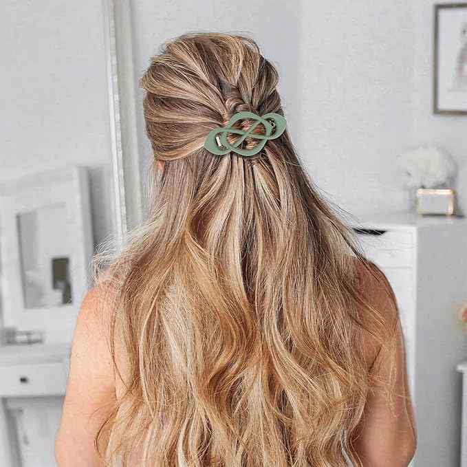 Green Hair Barrettes for Women 4packs Hair Clips French Hair Barrette Clip Green Accessories for Women Girls