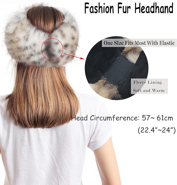 sy soul young Faux Fur Headband with Elastic for Women's Winter Earwarmer Earmuff