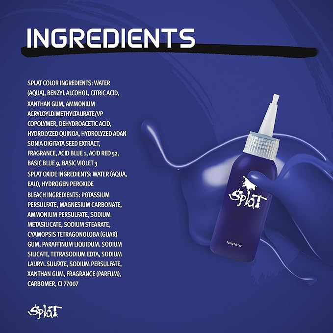 Splat Blue Envy Semi Permanent Hair Dye Kit with Bleach, 1 Application, Includes Blue Hair Dye, Oxide & Bleach Powder, Vegan & Cruelty Free Hair Color