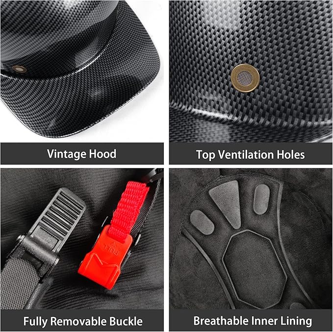 Baseball Motorcycle Helmet - Half Helmet Motorcycle Men Women for Bike Cruiser Chopper Moped Scooter with Gloves and Masks, Dot Approve