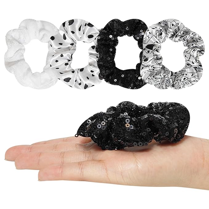 LUV HER Disney Hair Accessory Set – 5 Pieces: 1 Detangling 9-inch Hairbrush & 4 Scrunchies, Elastic Hair Ties, Ages 3+
