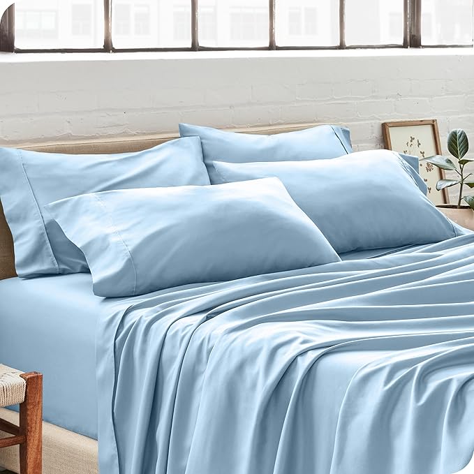 Bare Home Microfiber King Pillowcase Set of 4 - Light Blue, 20x40