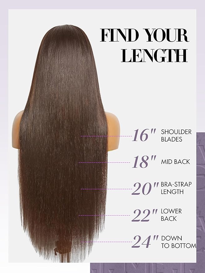 LUVME Seamless Clip in Hair Extensions Human Hair, 16 Inch 135g 9pcs Dark Brown Hair Extensions Clip in Human Hair Silky Straight Remy Human Hair Extensions