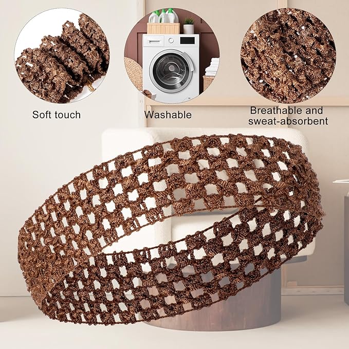 6pcs Crochet Headband Multi Color Retro Knit Elastic Headbands for Women - Soft Stretch Headbands for Parties, Sports, and Everyday Wear